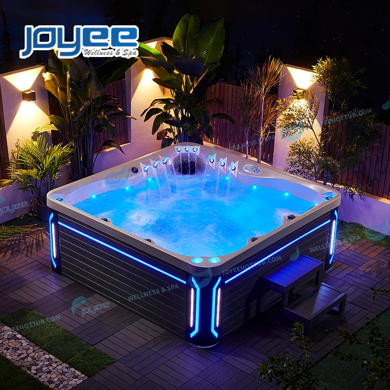 JOYEE Foshan Manufacturer Custom Above Ground High-end Jacuzzier Optional Sizes Massage Bath Modern Design Relaxing Bathtub