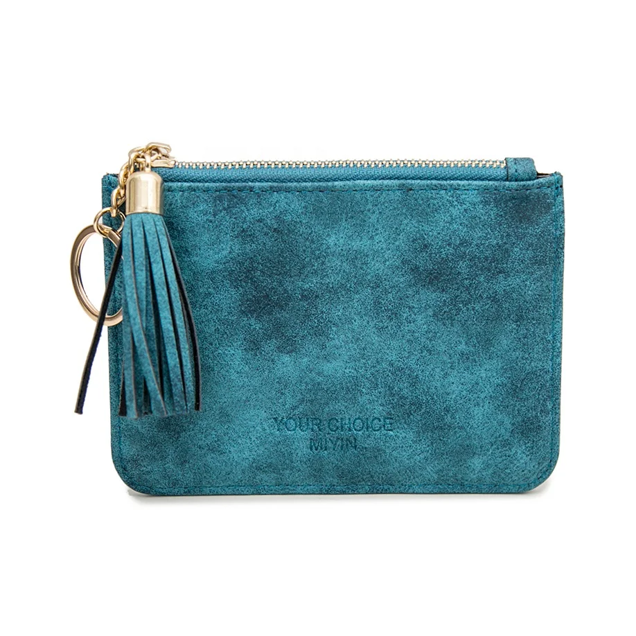 MIYIN Small Wallet zipper Portable multifunctional Women Wallet card holder wallet leather woman short card coin card bag