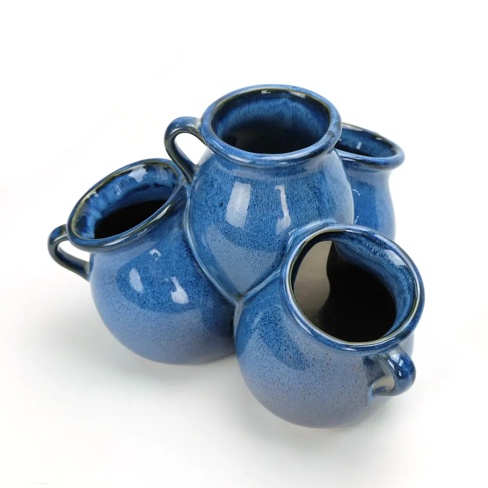 Ceramic glazed strawberry tower planter