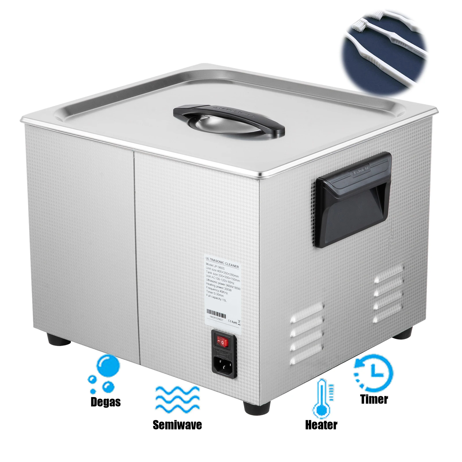 Промышленный Ультразвуковой очиститель с австралийской/американской вилкой, ультразвуковой аппарат 15 л, цифровой ультразвуковой очиститель для оптических магазинов