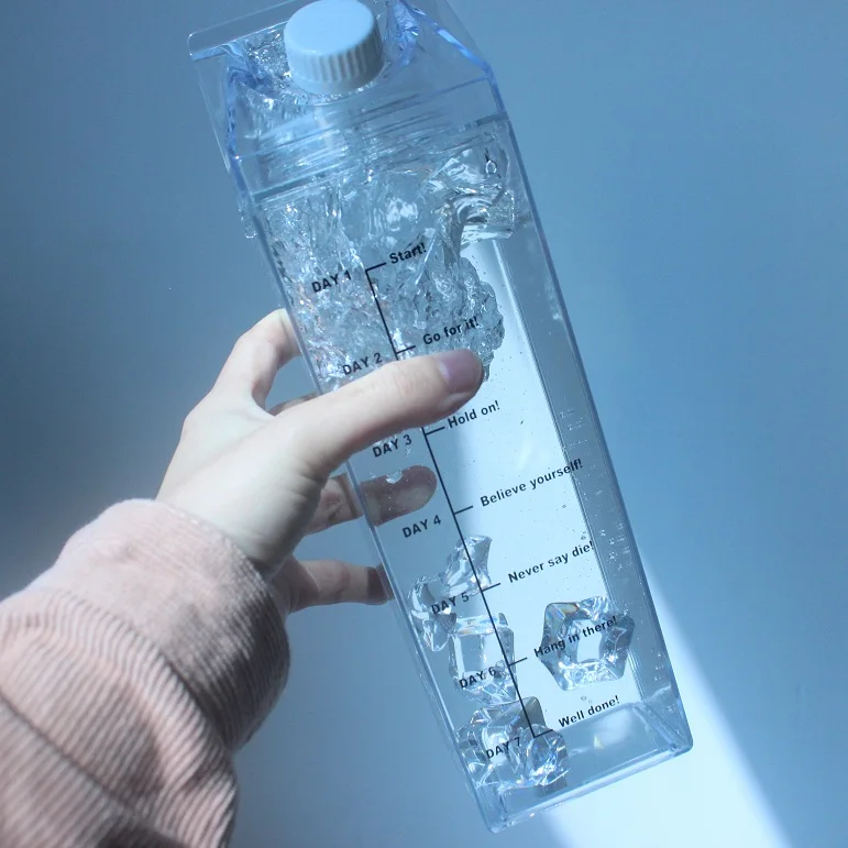 1000ml rectangle transparent bottle, plastic milk carton water bottle 1l, 1l clear bottle