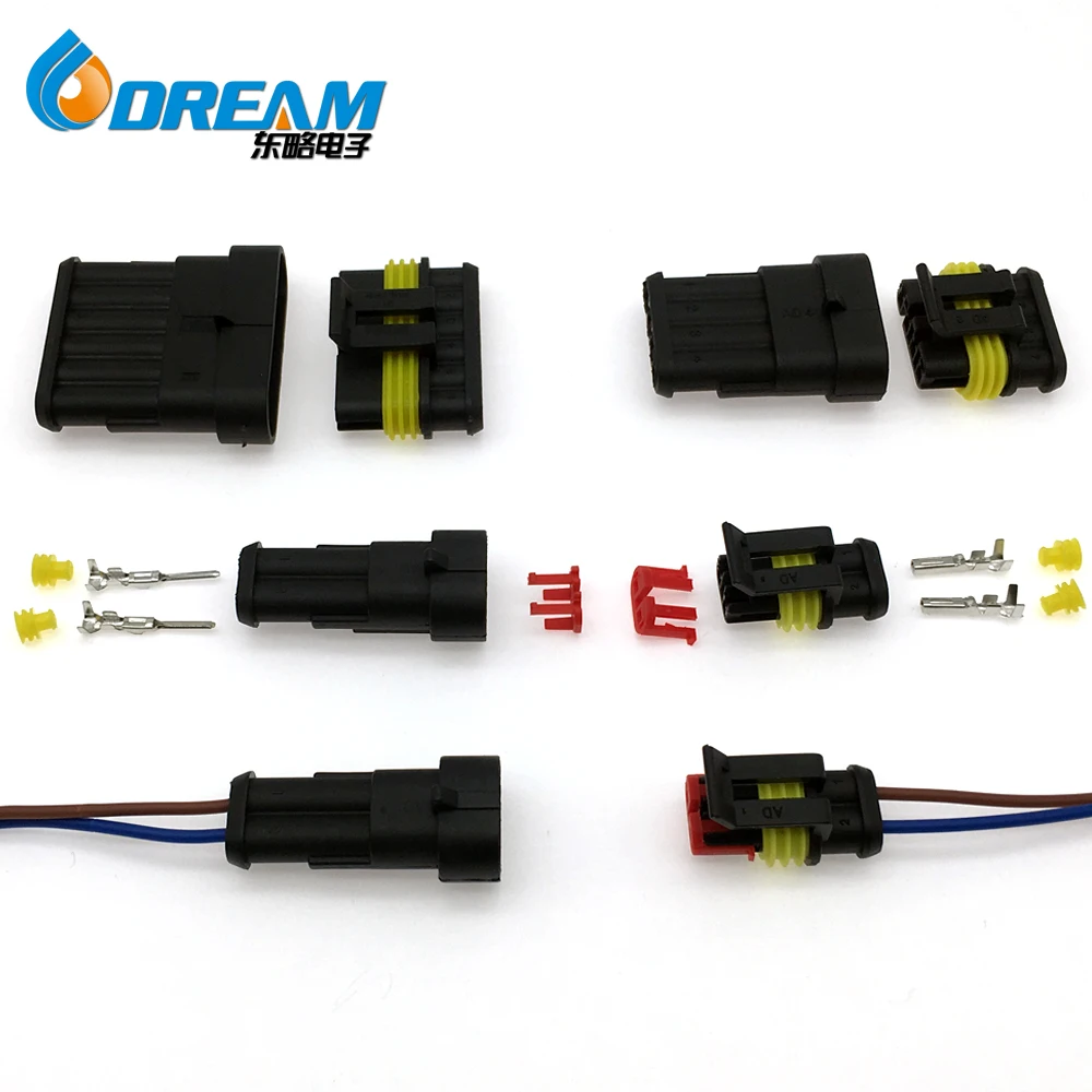 DREAM-START waterproof auto connector 1/2/3/4/5/6 pins Car Electrical Housing Automotive female male Connector plug