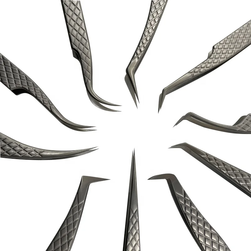 Drop-shipping Fiber Tip Tweezer Volume Fan Eyelash Tools Custom Lash Tweezers Fiber Tip Isolation Eyelash Tweezers
