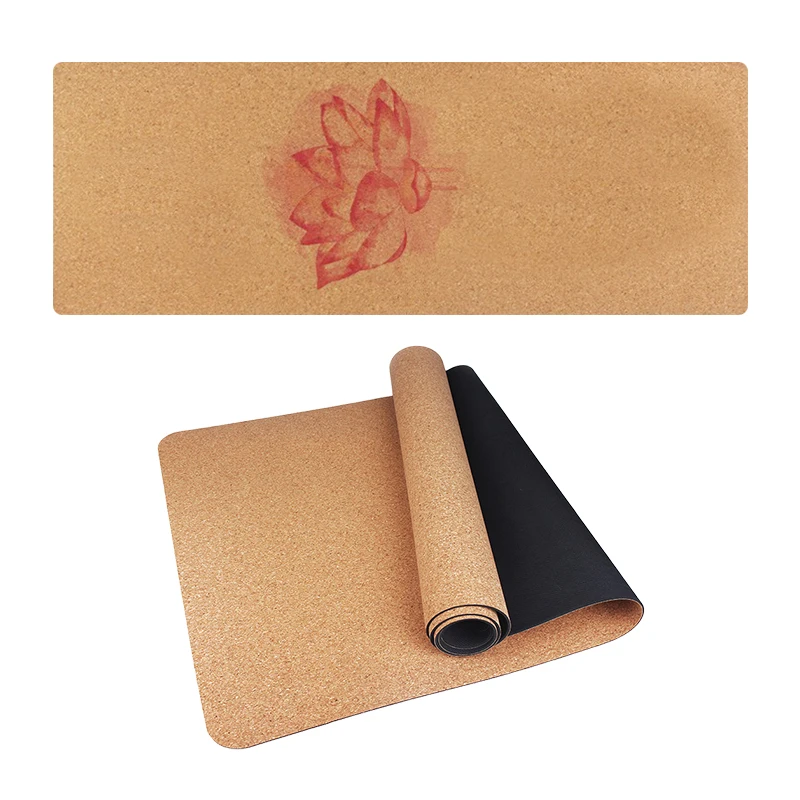 Customized Private Label Printed Eco Friendly Bag Pilates Recycled Cork Yoga Mat