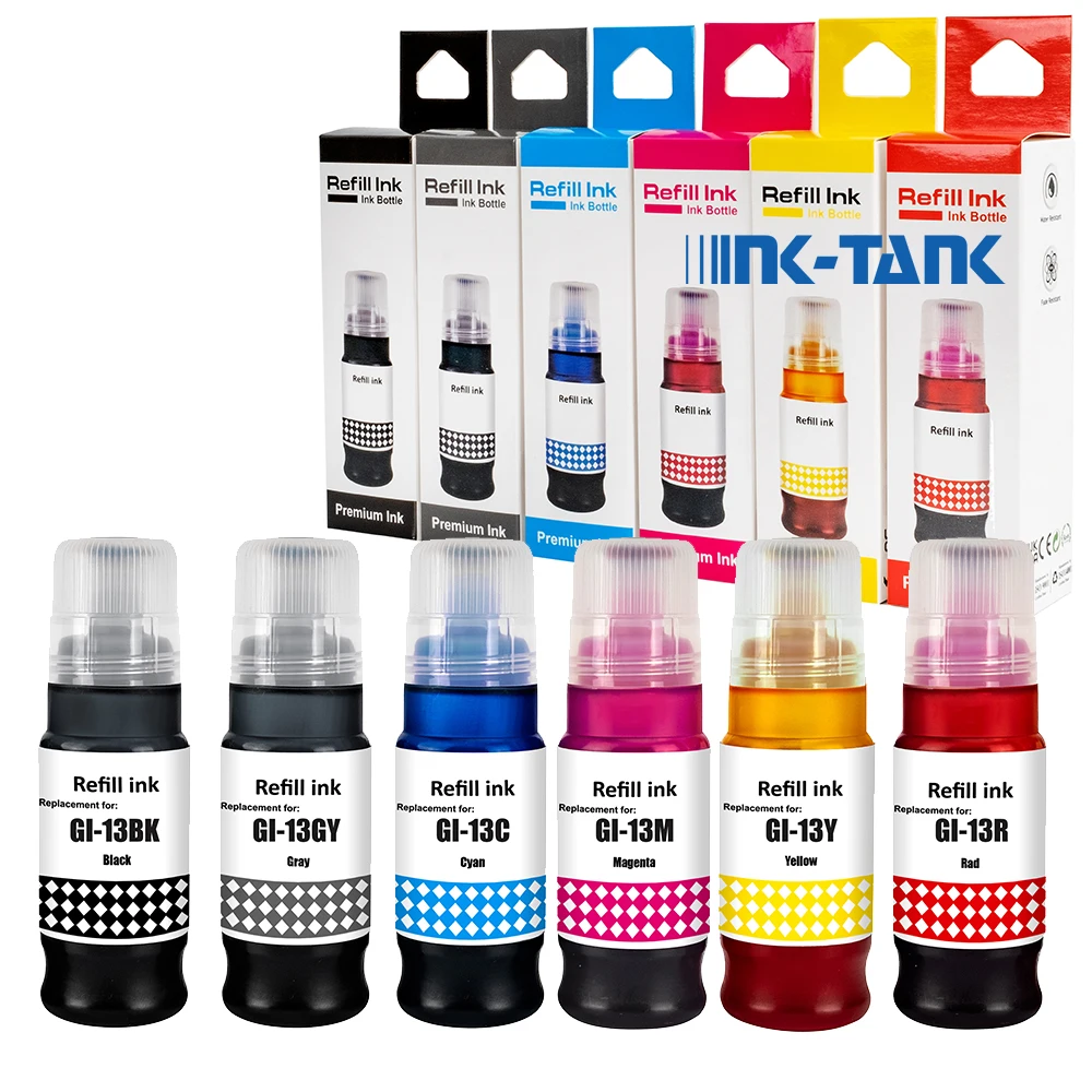 INK-TANK GI13 GI 13 GI-13 Premium Compatible Color Bulk Water Based Bottle Refill Ink For Canon PIXMA G510 G610 Printer
