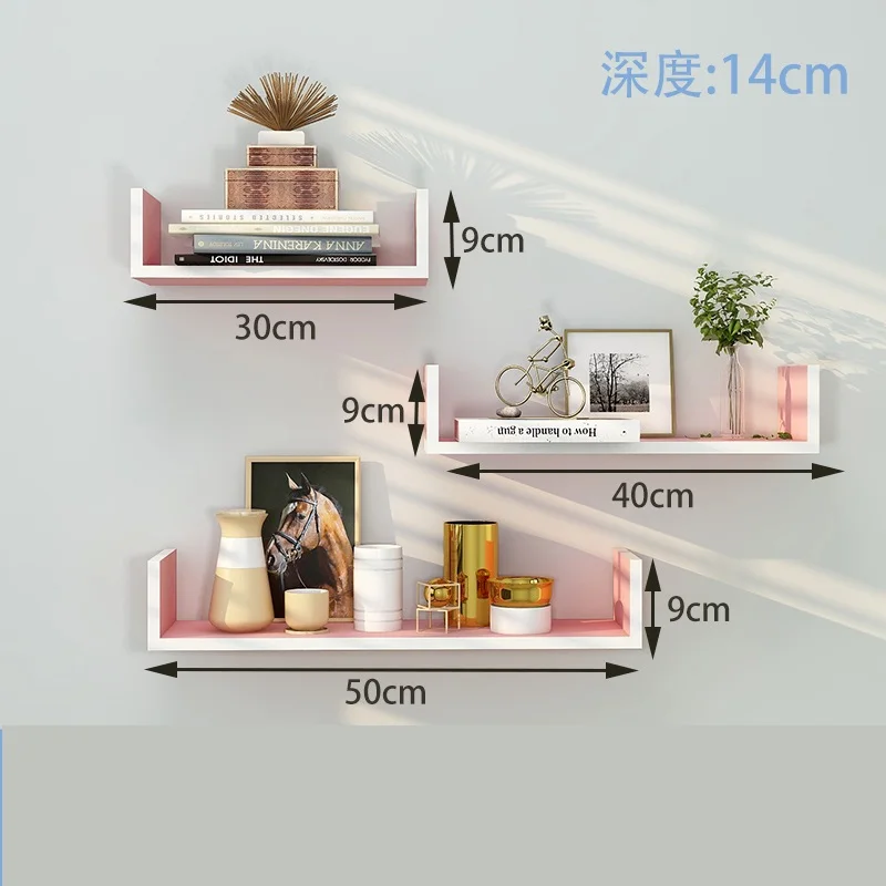 Wood Set-Top Box Rack Living Room Wall Decoration Shelf Bedroom Floating Wall Mount Storage Shelf