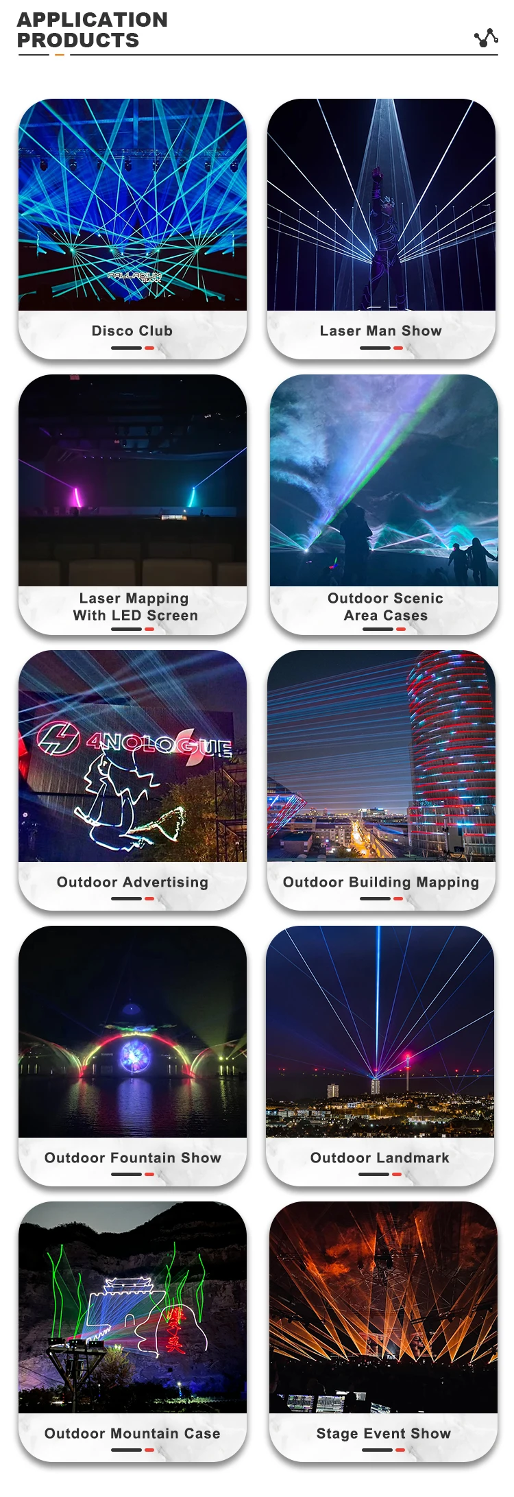 Wholesale Ip65 Full Color Stage Edm Rgb Animation Price Sky 30W 30 Watt Firework Outdoor Landmark Laser Light Projector