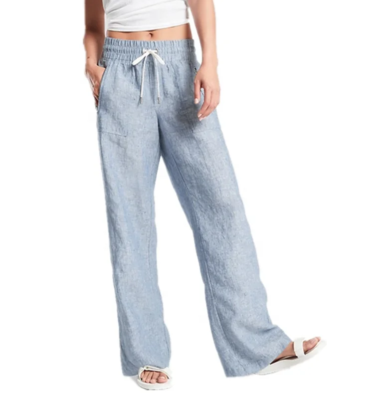 Sustainable Loose Casual Womens Pants hemp Pants Straight Tube Nine Minutes Cigarette Tube Radish Harem Pants