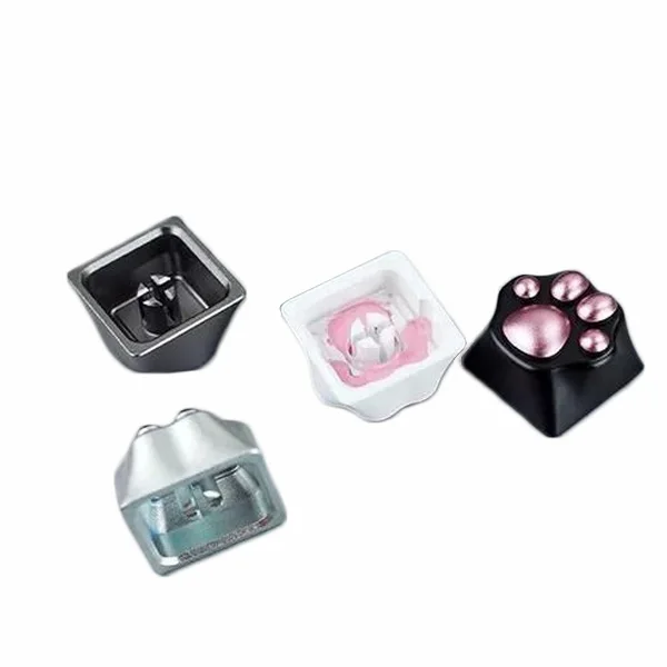 CNC machining keycaps anodize Aluminum keycaps logo engraving enamel filling production