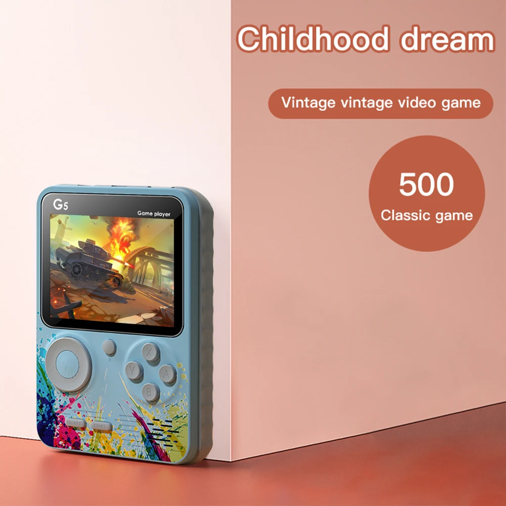 ELVEN-Games G5 Handheld Game Player 500 in 1 Classic Game Consoles Color Screen Retro With 3.0 inch Screen