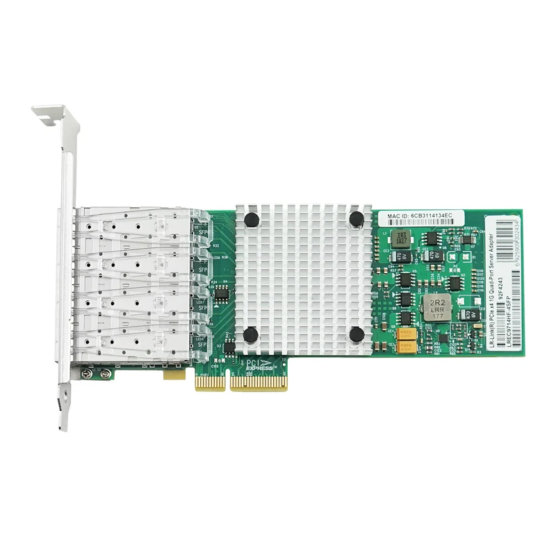 Гигабитный четырехпортовый серверный адаптер PCIe NIC оптоволоконная сетевая
