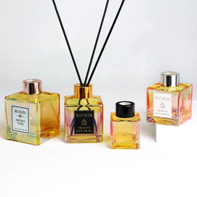 Home Fragrance 50ml 100ml 150ml 200ml Square Glass Empty Reed Diffuser Bottle