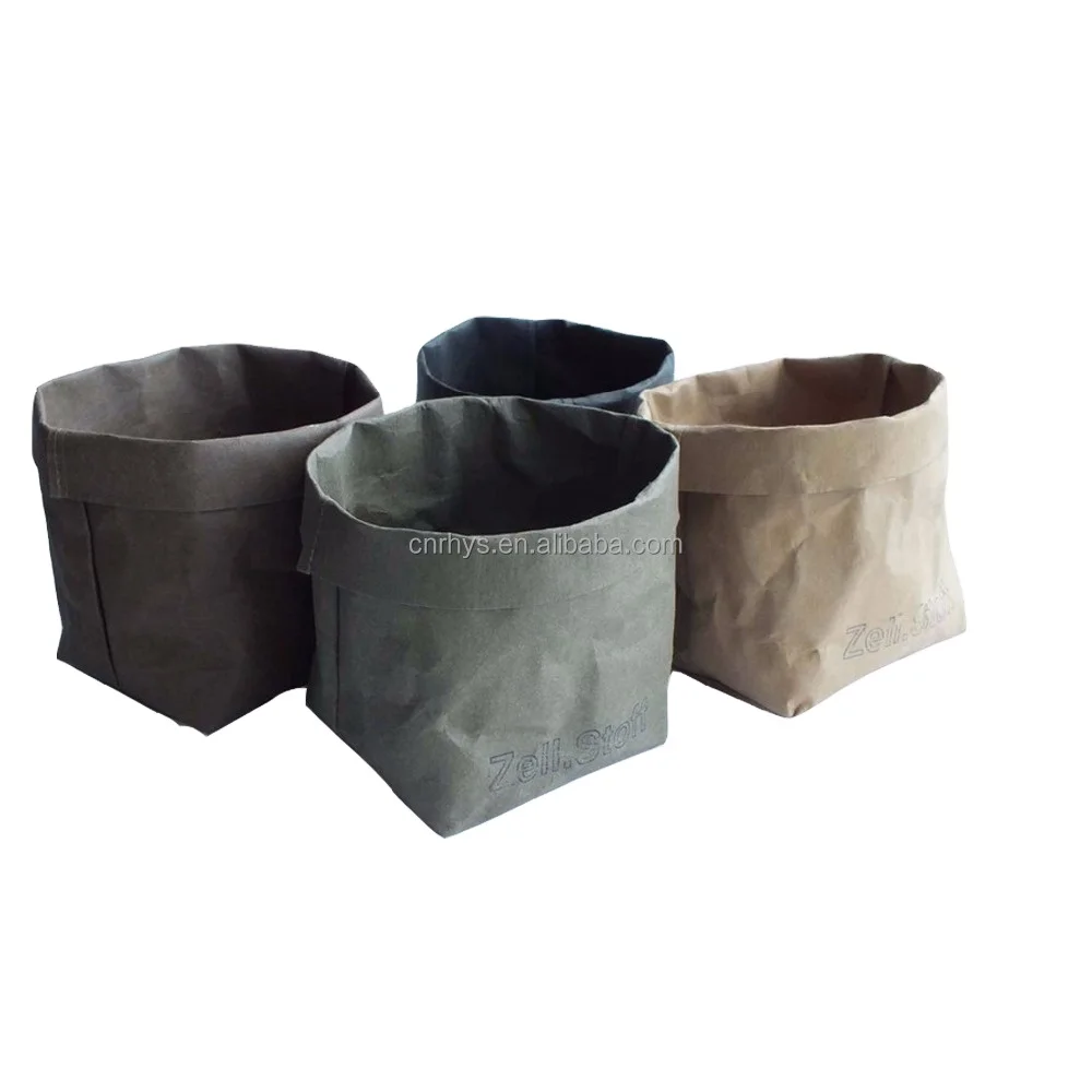 washable paper basket for storage, home usage recycled cellulose bag