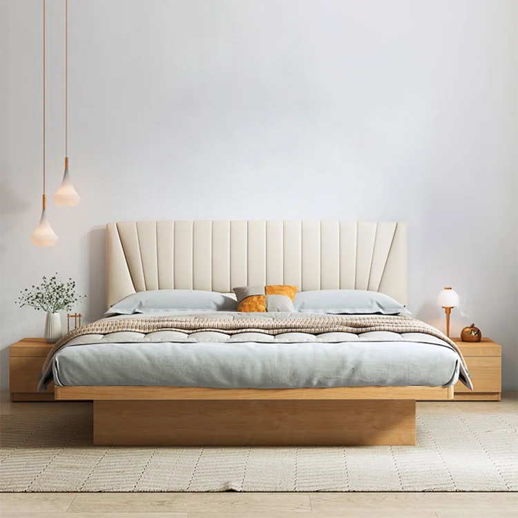 Bedroom furniture set home luxury storage bedroom set with wardrobe bedside table bed with base