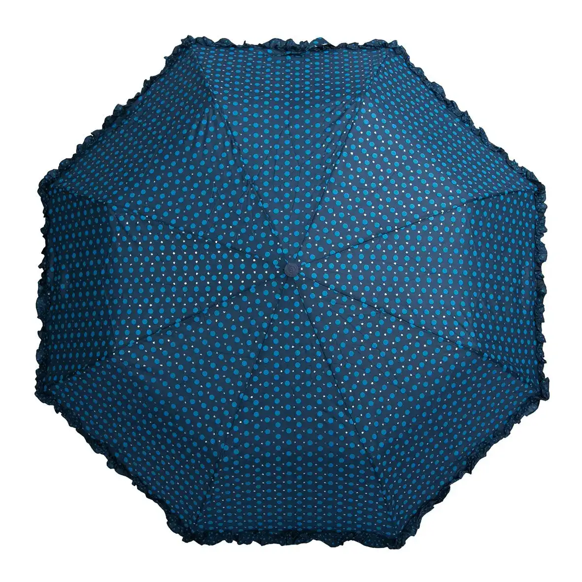 LOTUS 3 Folding Sun And Rain Umbrella Custom Logo Tag Black Polka Dot Umbrella