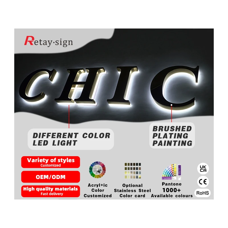 Custom 3d Backlit Led Light Illuminated Letter Sign Acrylic Led Backlit Letter Light Sign 3d Backlit Letter Led Light Sign