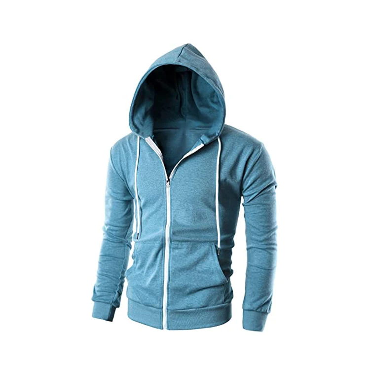 Design Plain over Size Sweatshirt Drawstring Gym Mens Pullover Slim Fit Long Sleeve Lightweight Zip-up Sports Hoodie