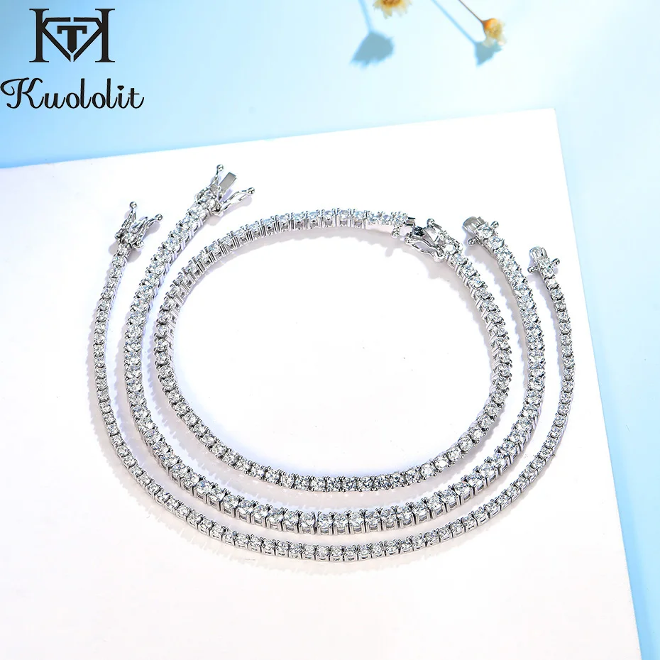 Fashion Round 2.0mm 2.5mm 3.0mm Charm Luxury Bracelet for Engagement Gifts Solid 925 Sterling Silver Tennis Bracelets