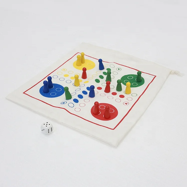 Wholesale Educational Toy Ludo Travel Game Dice Board Game Chess with Cloth Bag for Boys and Girls