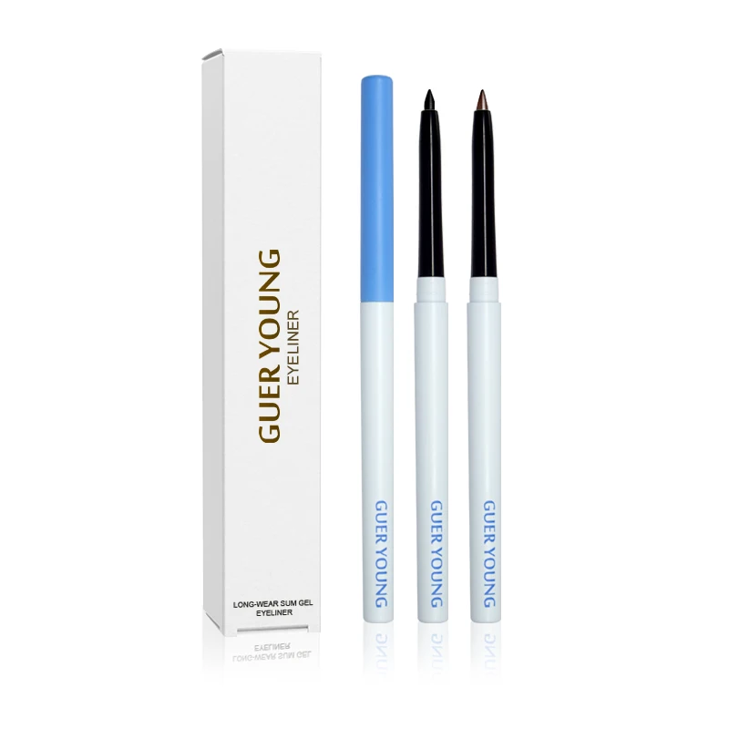 double head makeup Gel  eye liner with fashion waterproof lasting eye liner pencil eyeliner stencil Gel eyeliner Pencil