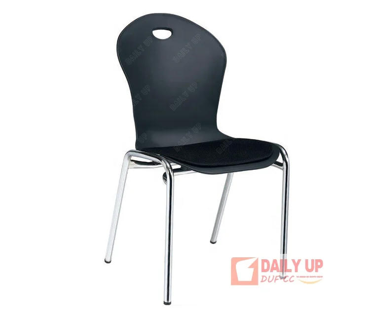 Stackable Plastic Living Room Chair Concise Ergonomic Leisure Chair With Steel Frame For Meeting And Conference