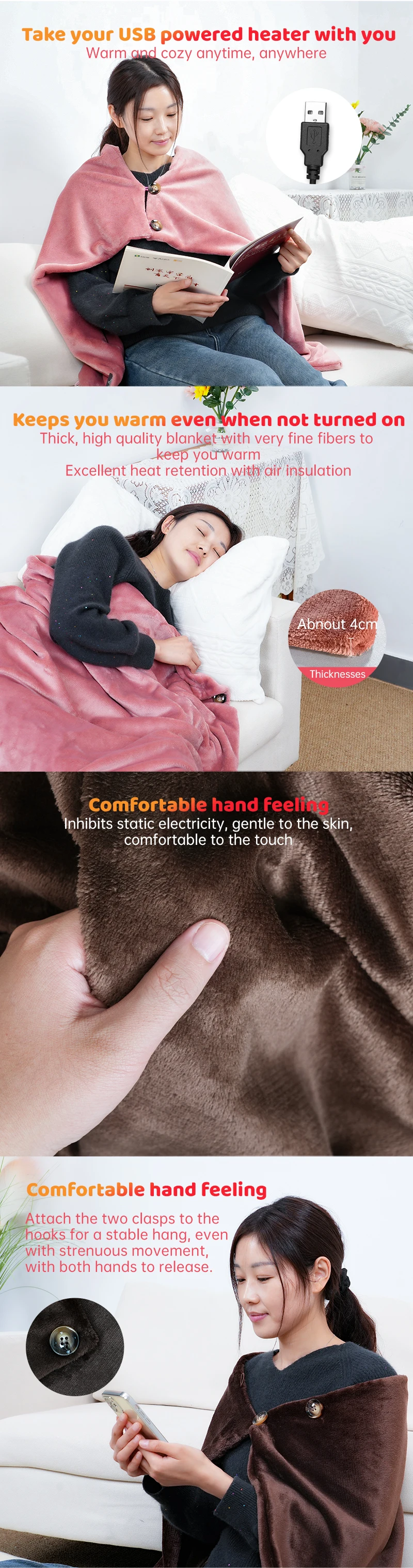 Fast Thermal Heating neck and shoulder back electric blanket with timer switch