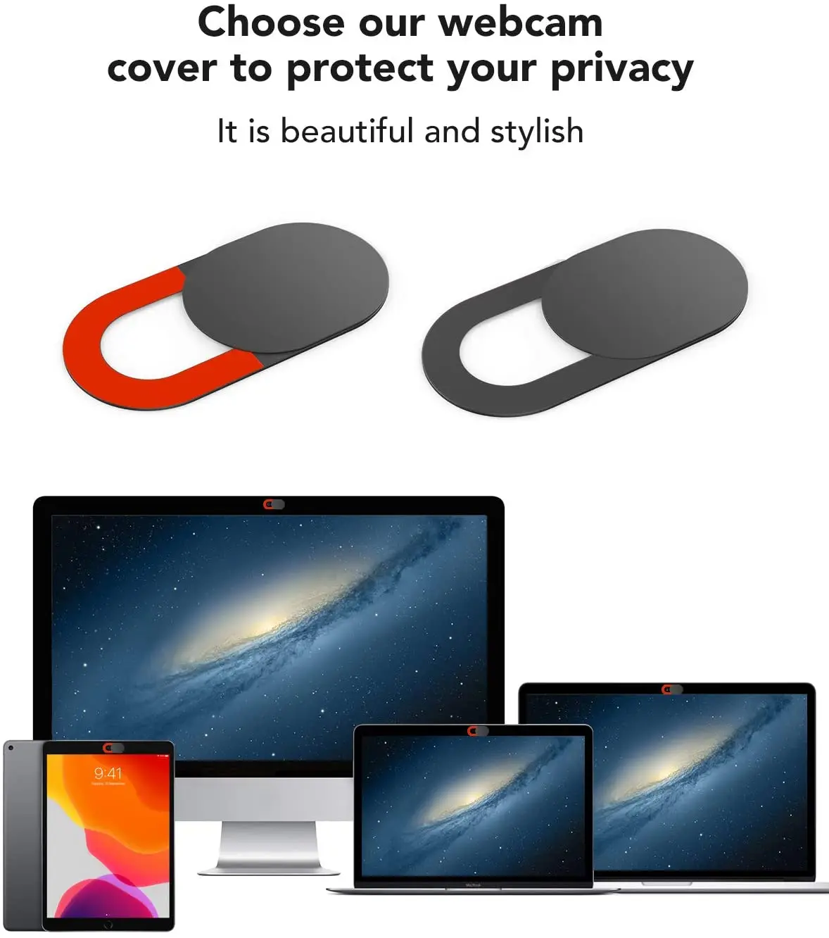 KIWI design 0.03 inch Ultra-Thin Webcam Cover Slide for Laptop,Computer,Smartphone webcam privacy protect  (4 Red+ 4 Black)
