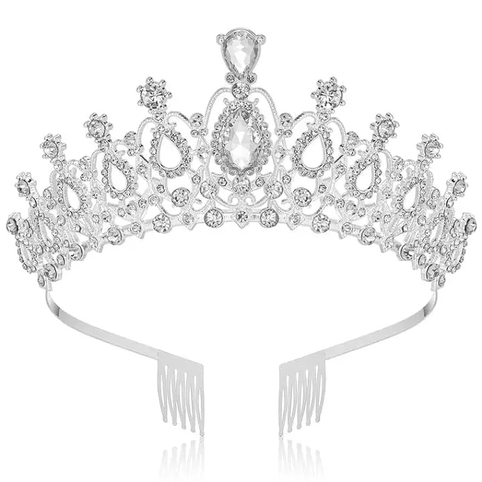 Hot Selling Fashion Bridal Crown Rhinestones Princess Tiaras With Comb Wedding Head Jewelry crystal rhinestone wedding tiara