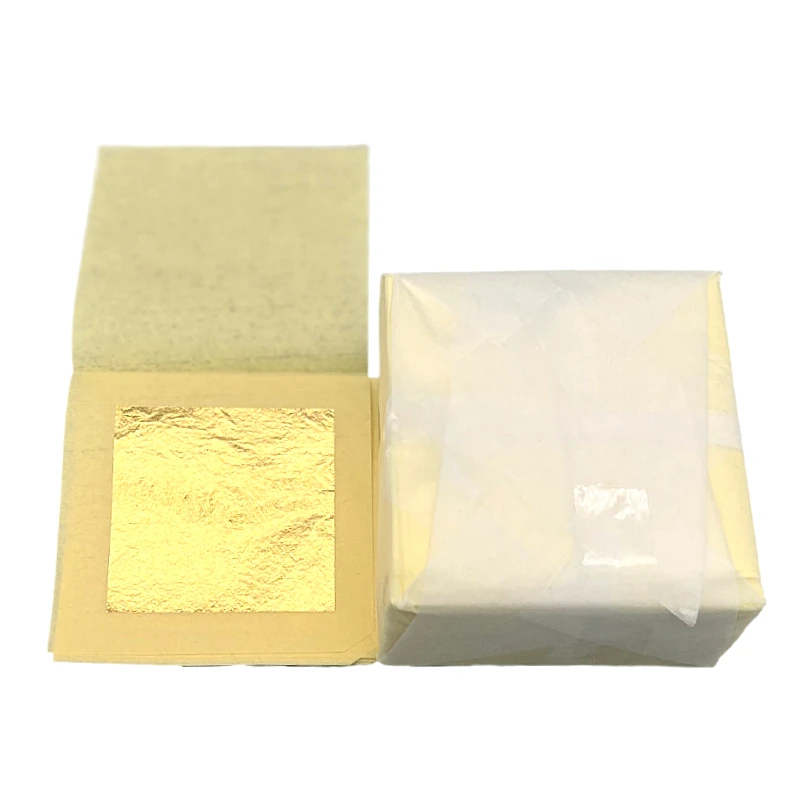 4.33 X 4.33 cm 24 K 99% Genuine Edible Real Healthy and Luxury Gold for Wine and Coffee Decoration Edible Gold Leaf Foil Sheets