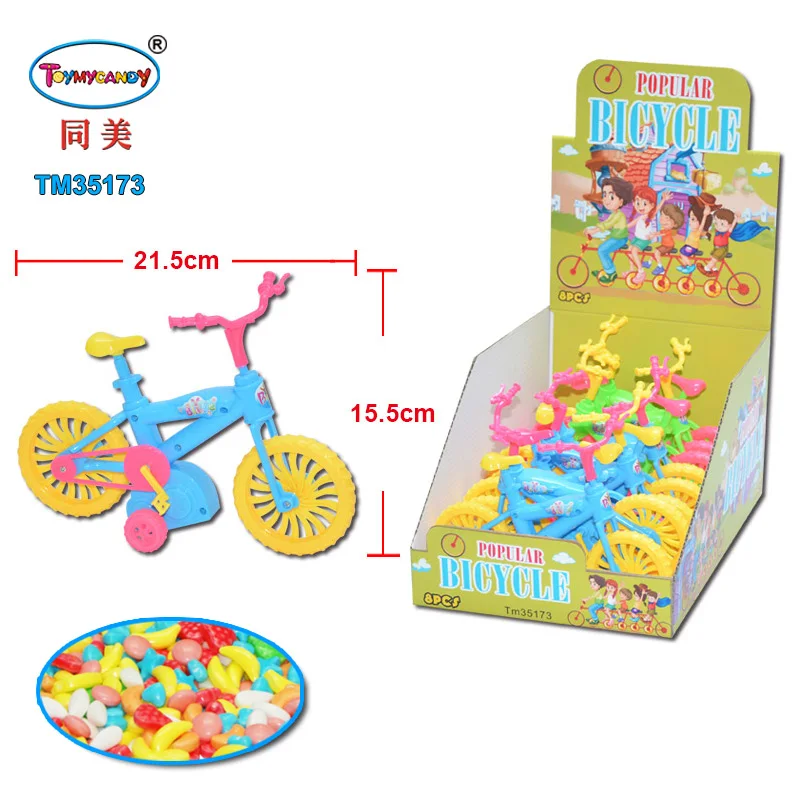 Wholesale china candy toys factory produce funny friction car toy with candy motorbike toy best sell in 1 dollar shop