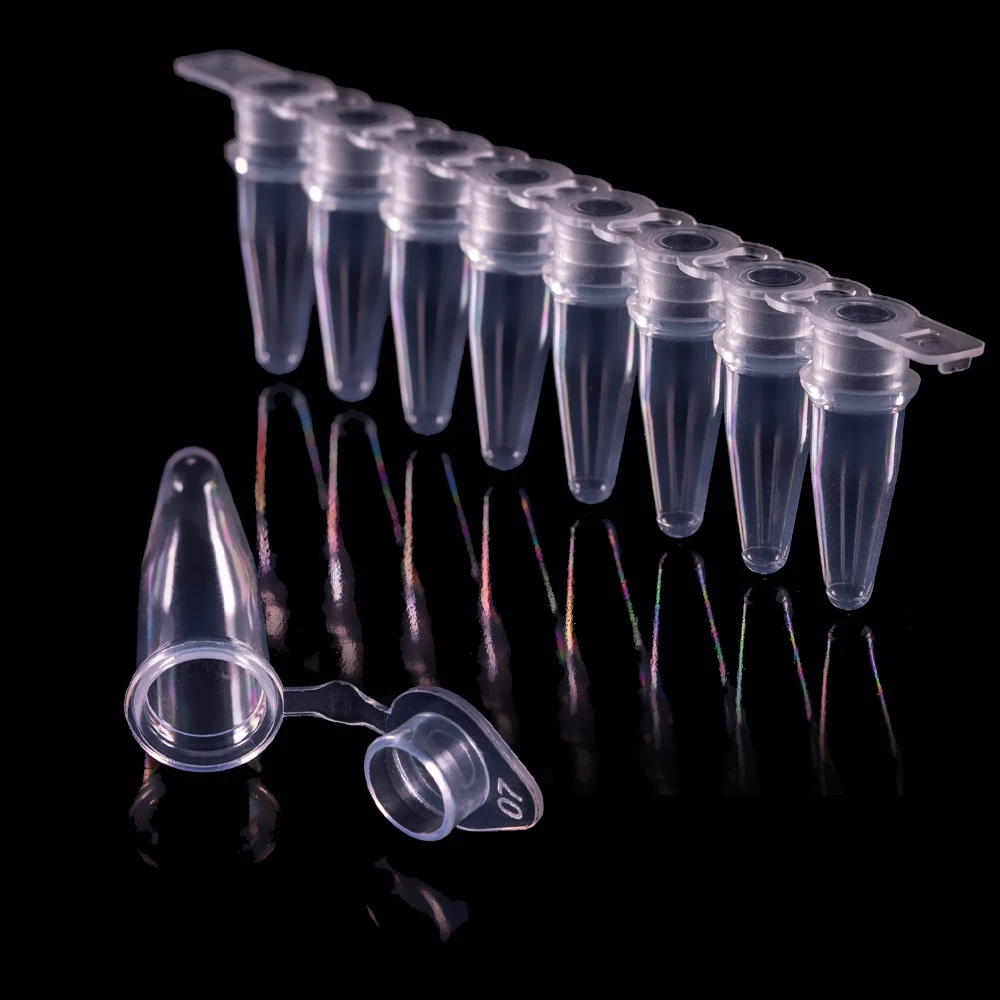 Лидер продаж, прозрачная ПЦР-трубка, ПЦР-трубки 8 лент, центрифужные трубки 0,2 мл, ПЦР-трубка с плоской крышкой