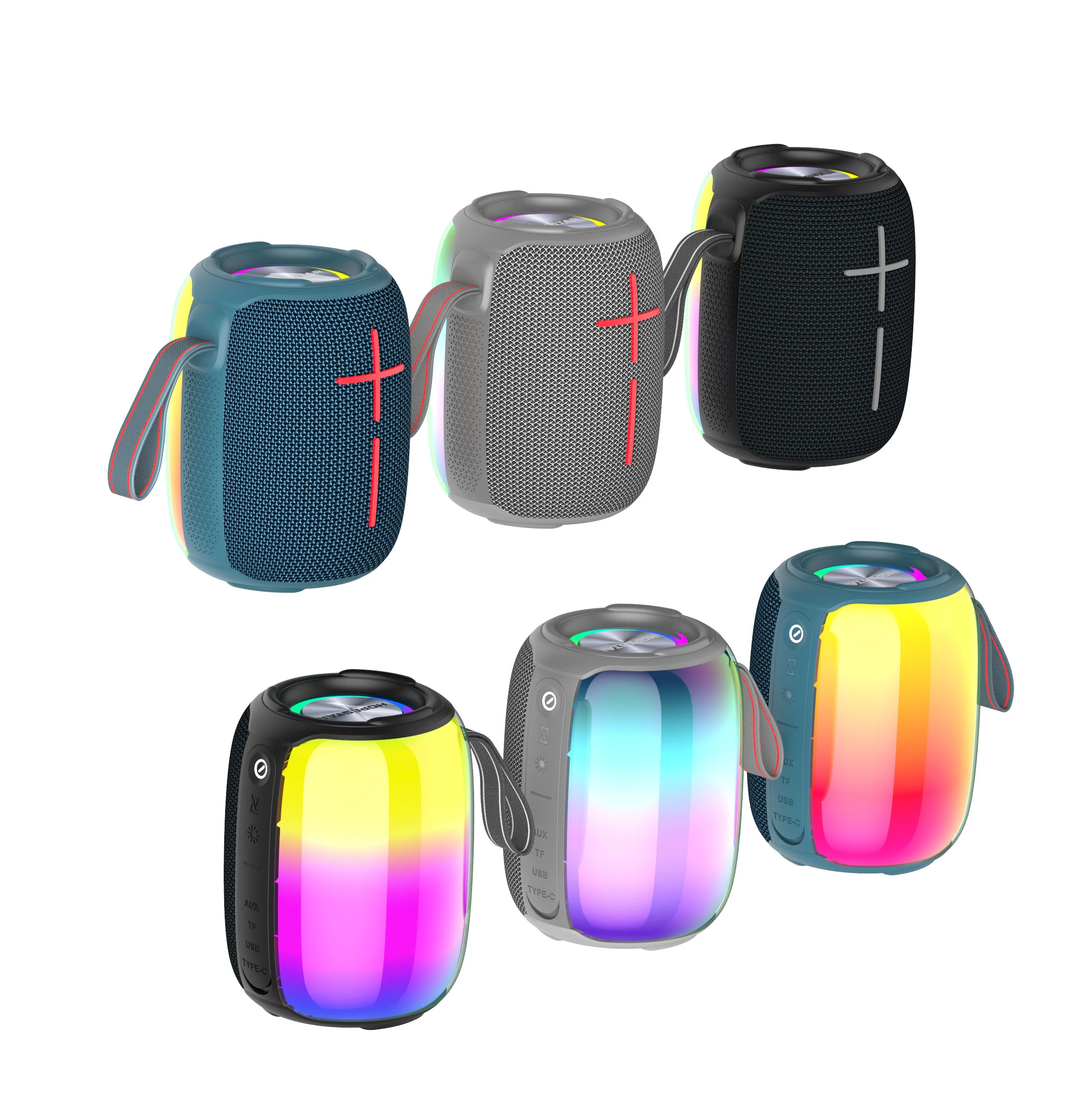 Hope star Portable IPX6 Waterproof Audio Player P40 Colorful Light Wireless Connect 10W Mini Speakers for Outdoor Party