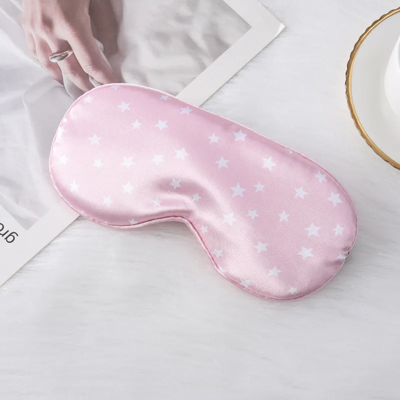Custom Star Silk Eye Mask Sleeping Eye Mask Cover Soft Imitated Silk Eyeshade Portable Travel Nap Rest Sleep Eye Patch