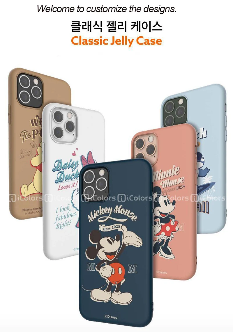 Disneyy Original Mickey Mouse Mobile Cell Phone Accessories Custom Phone Case For iPhone 13 12 11 Pro Max X XS XR Silicone Cover