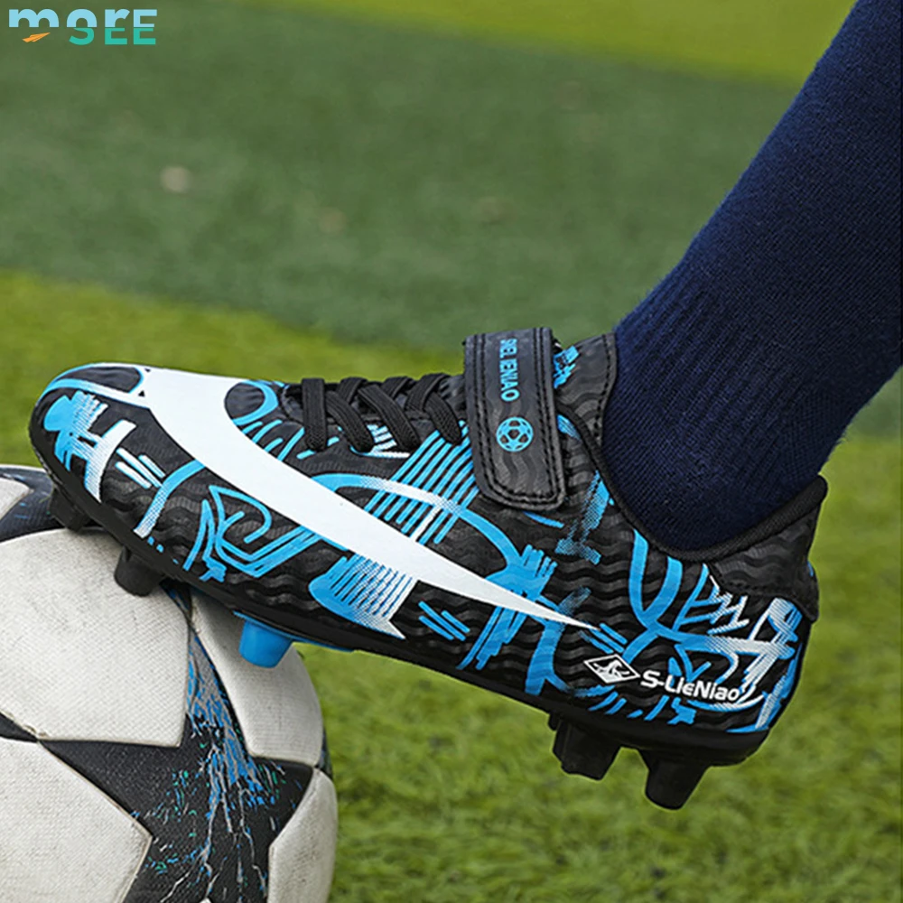 SeeMore Original Kids Soccer Cleats Outdoor Football Cleats Firm Ground Soccer Cleats Athletic Outdoor Football Shoes