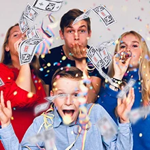 Wholesale Cheap Super Money Gun Paper Spray Rain Handheld Gun Money Machine Money Shooting Gun Toys