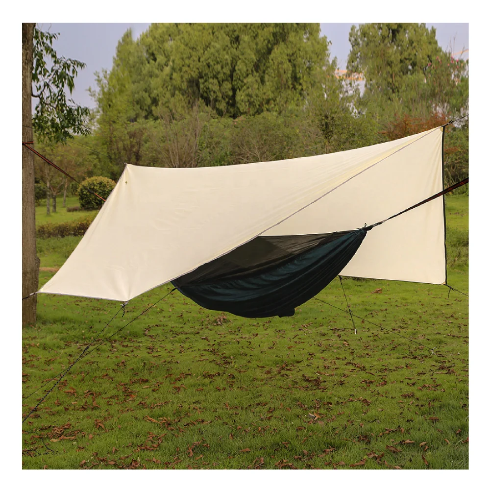New Design Hexagonal Glamping Luxury Outdoor Ripstop Waterproof Hammock Rain Fly Camping Tarp Tent Shelter