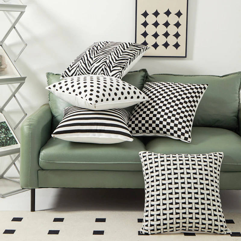 Farmhouse Decorative Throw Pillow Case Home Decor Luxury Hotel Sofa Solid Soft Jacquard Pillow Cover