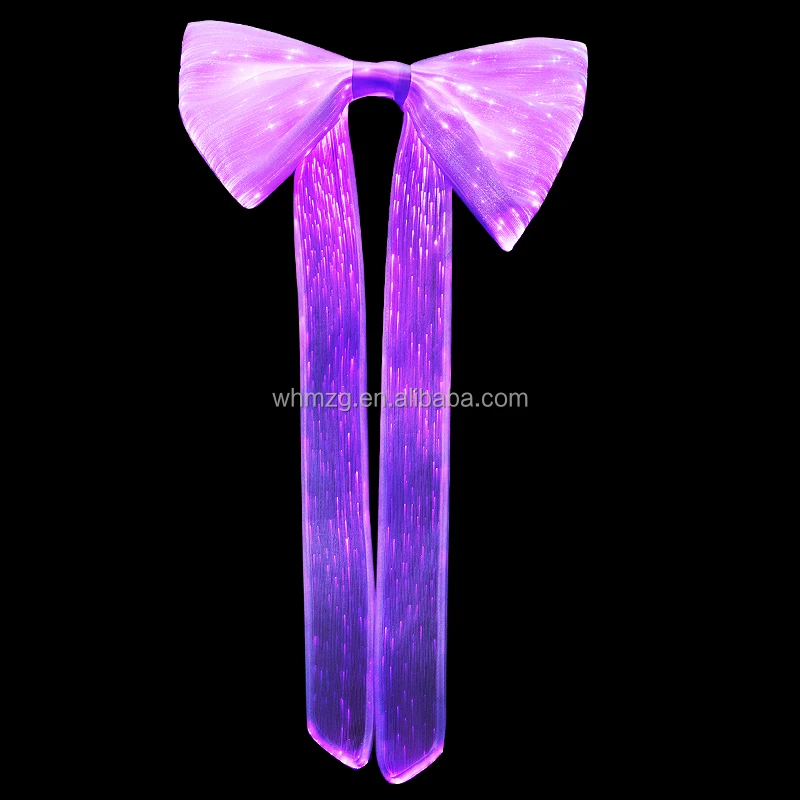 LED Color Changing Of Large Bowknot Feel Free To Match Clothes Dress Jacket Fiber Optic Fabric Outdoor Casual Customizable
