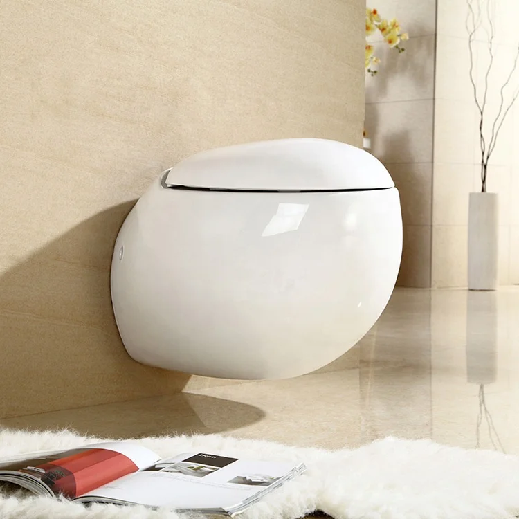 
Luxury Design KD-01WT egg shape wc toilets sanitary ware wall-hung chinese wc toilets 