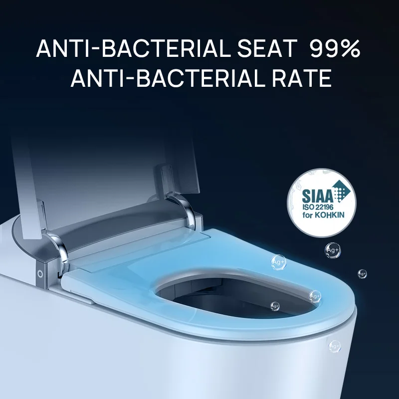 JOMOO One Piece Intelligent Toilet Seat with Digital Display and Foot Sensor - Luxury White Bathroom Toilet for Home