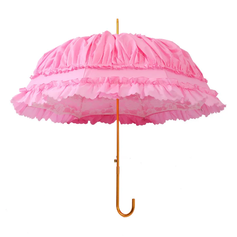 LOTUS High Quality 8 Ribs Pongee Fabric Romantic Dome Shape  Princess Multilayer Umbrella for Wedding