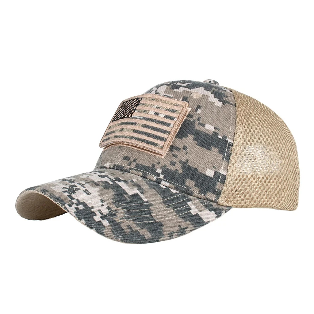 2022 Tactical Military Army Mesh USA Flag Embroidered patch sports caps