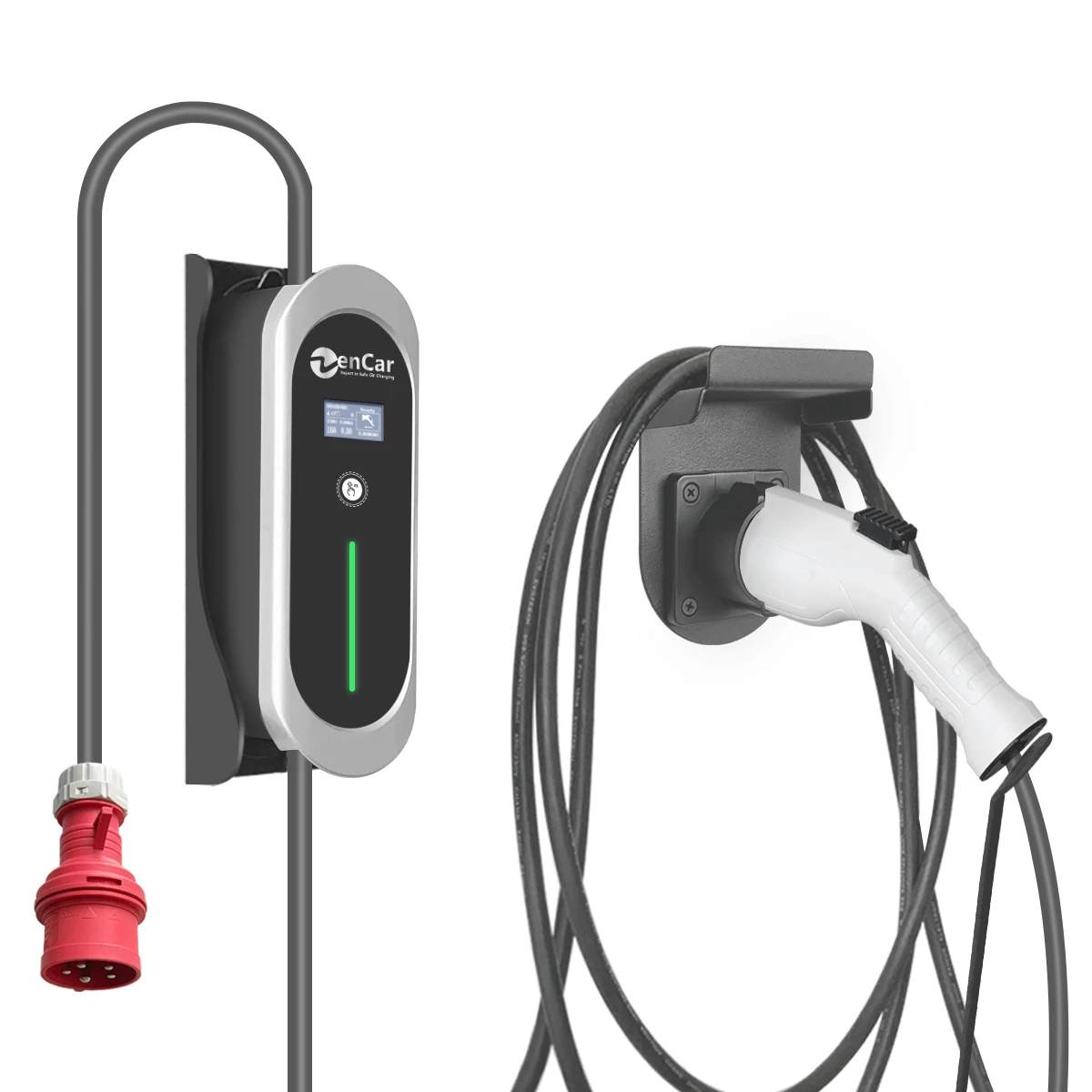 TUV Zencar ev зарядка Уровень 2 EVSE 32A кВт Тип 1 Wallbox EV зарядная станция с красным портативным зарядным устройством CEE ev