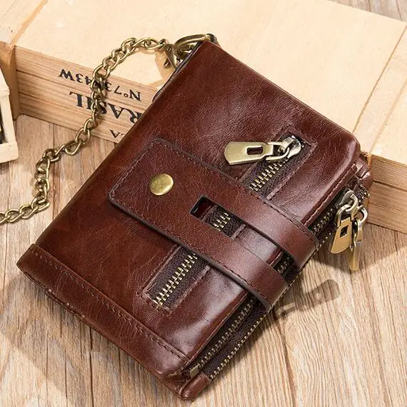 Westal 7515 portefeuille rfid Genuine Leather Male Purses Zip Coin Pocket Men Wallet Money Clip Card Holder Men Wallet