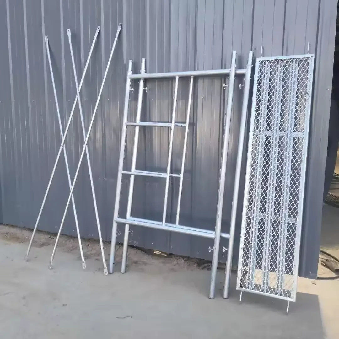 Factory  Metal Mobile Walk-through H Frame Scaffold for Construction Galvanized Metal Scaffolding Plank Frame Construction