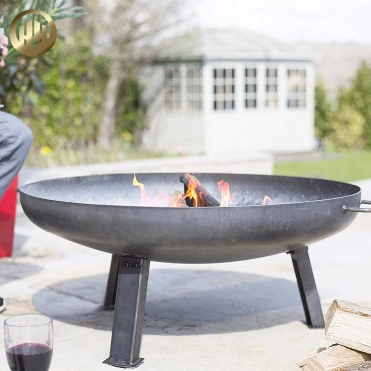 Outdoor Barbecue Assembly 60cm Diameter Metal Round Firewood Fire Pit/ corten garden