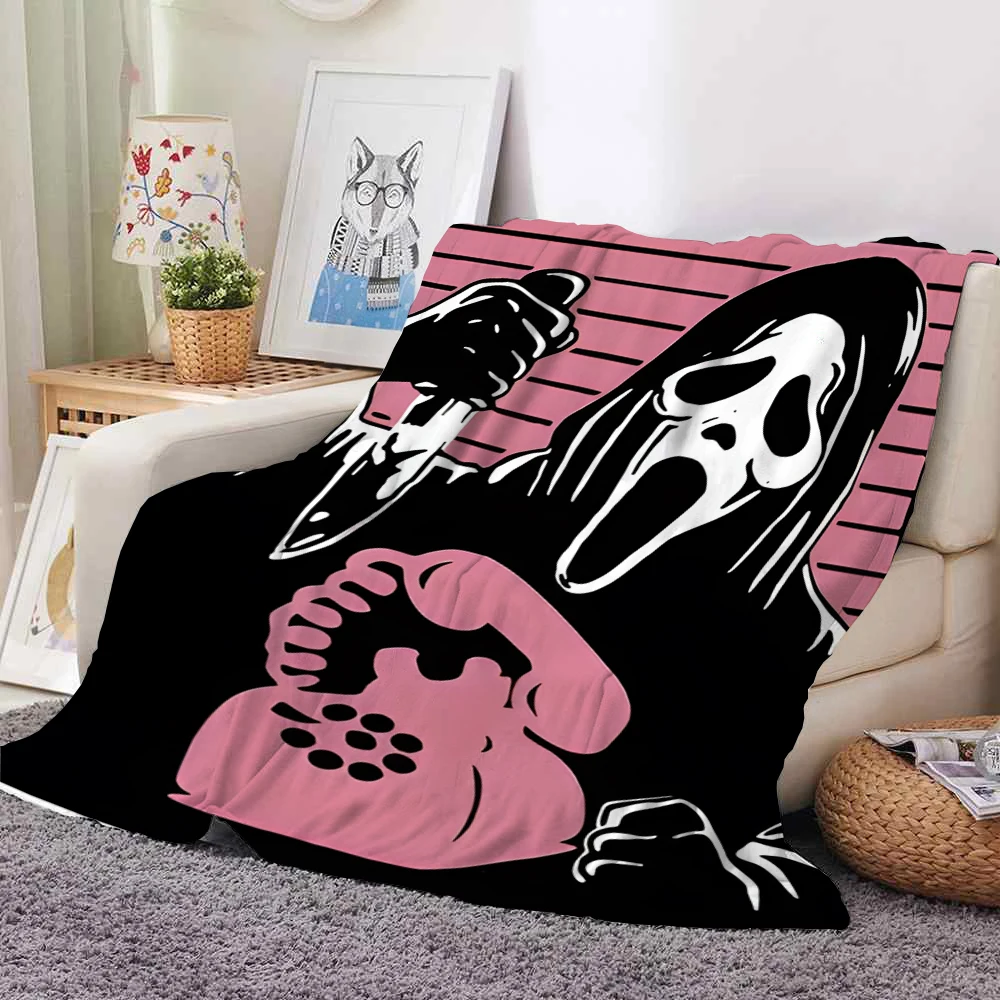 Halloween skeleton ghost Super Soft Dyed Polar Flannel Fleece Modern Solid Design Polyester Striped Plush Baby Sofa Blanket