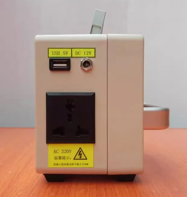 Portable hand generator with emergency light, outdoor camping charging DC12V AC220V dual USB output with battery power bank