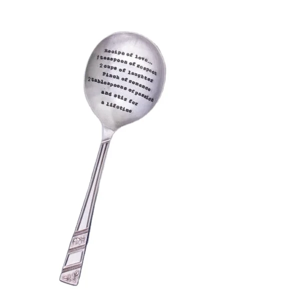 Metal Type Sliver Plated Baby Keepsake Custom Creative Engraved Logo Spoon